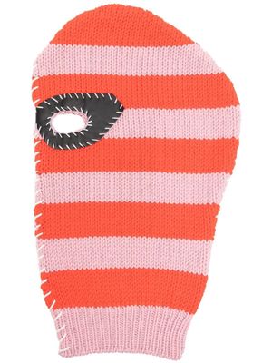 Marni striped knitted balaclava - Red