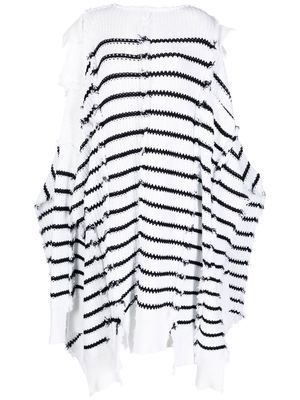 Marni striped knitted cape - White