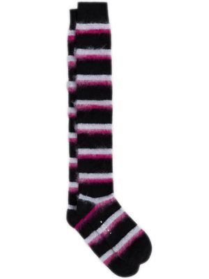 Marni striped knitted long socks - Black