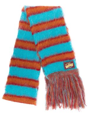 Marni striped knitted scarf - Blue