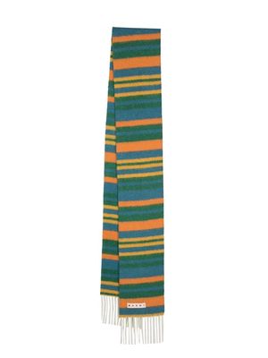 Marni striped knitted scarf - Green