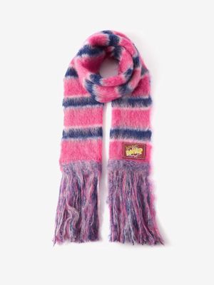 Marni - Striped Knitted Wool-blend Scarf - Mens - Navy Pink