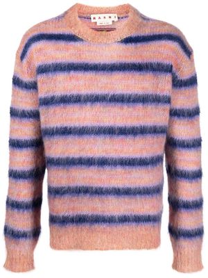 Marni striped mohair-blend jumper - Pink