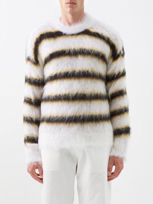 Marni - Striped Mohair-blend Sweater - Mens - White Multi