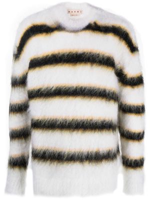 Marni striped mohair jumper - White
