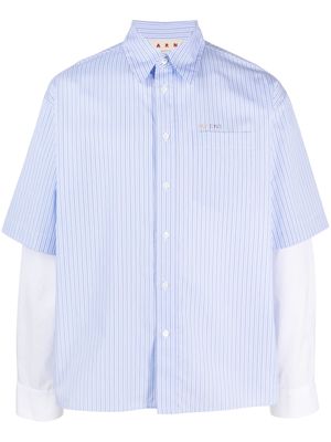 Marni striped short-sleeve shirt - Blue