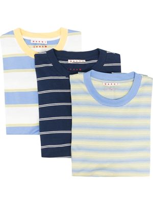 Marni striped short-sleeved T-shirt - Yellow