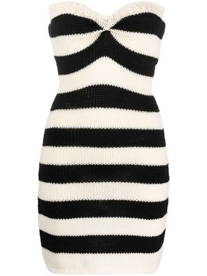Marni striped strapless knitted dress - Black