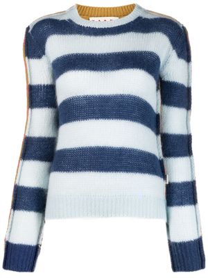 Marni striped two-tone jumper - Blue