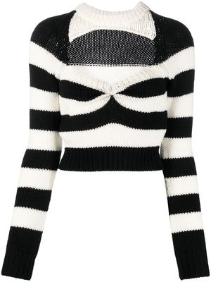 Marni striped virgin-wool top - Black