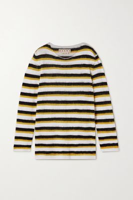 Marni - Striped Wool And Mohair-blend Sweater - Green