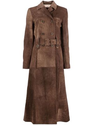 Marni suede trench coat - Brown