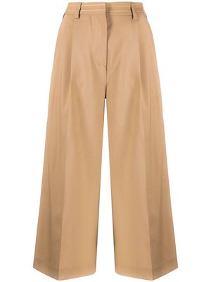 Marni tailored virgin wool cropped trousers - Brown