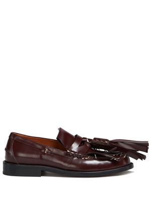 Marni tassel-detail leather loafers - Red