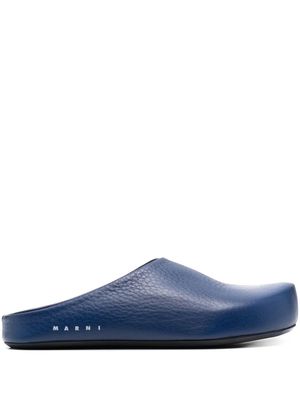 Marni textured-leather slippers - Blue