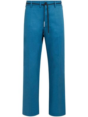 Marni tied waistband straight-legged trousers - Blue