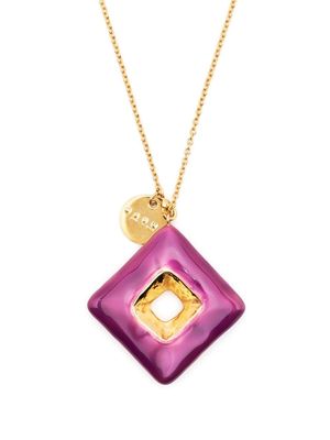 Marni Trapeze enamel-coat necklace - Purple