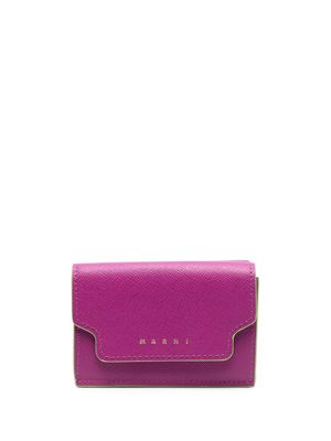 Marni tri-fold leather purse - Purple