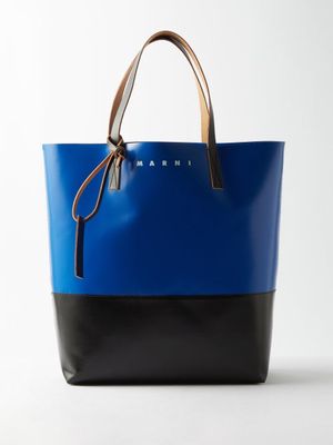 Marni - Tribeca Colour-blocked Pvc Tote Bag - Mens - Blue Multi