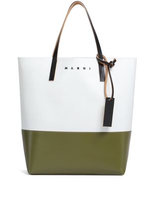 Marni Tribeca debossed-logo tote bag - White