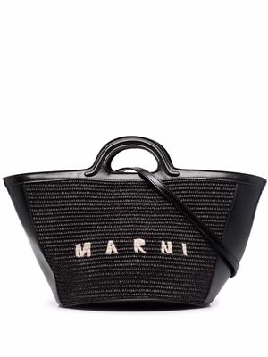 Marni Tropicalia logo-embroidered tote bag - Black