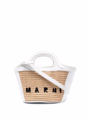 Marni Tropicalia logo-embroidered tote bag - White