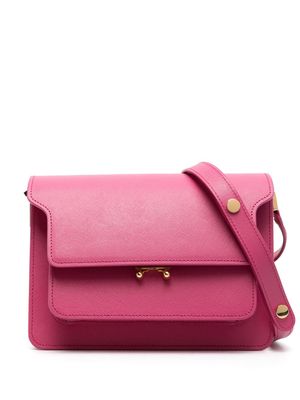Marni Trunk leather crossbody bag - Pink