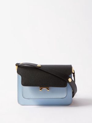 Marni - Trunk Mini Colour-block Leather Shoulder Bag - Womens - Black Blue