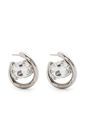 Marni Twisted rhinestone-embellished hoop earrings - Silver