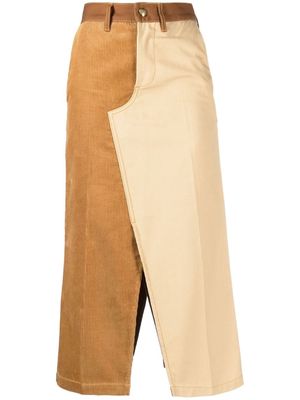 Marni two-tone cotton skirt - Brown