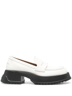 Marni two-tone leather loafers - White