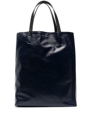 Marni two-tone leather tote bag - Blue