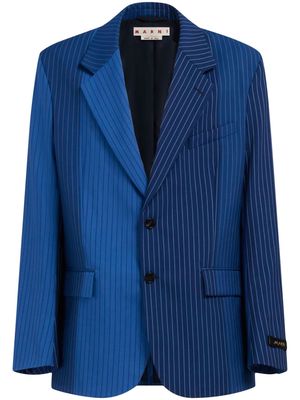 Marni two-tone pinstriped wool blazer - Blue