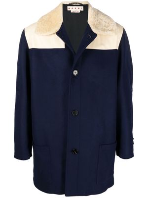 Marni two-tone single-breasted coat - Blue