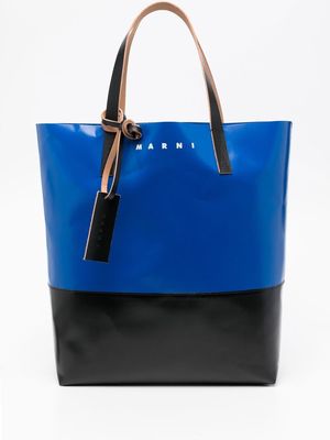 Marni two-tone top-handle tote bag - Blue
