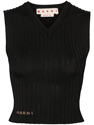 Marni V-neck knitted top - Black