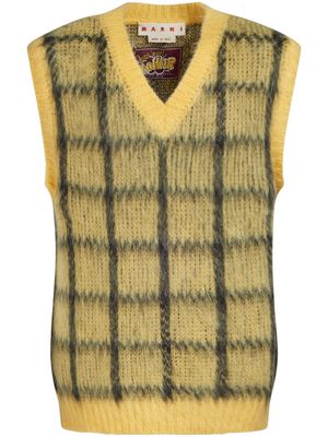 Marni V-neck knitted vest - Yellow