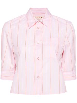 Marni vertical stripe-print cotton shirt - Pink