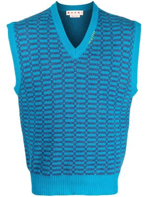 Marni virgin-wool sleeveless vest - Blue