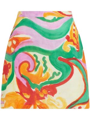 Marni watercolour-print skirt - Neutrals