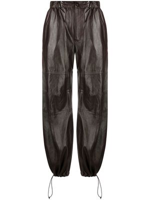 Marni wide-leg calfskin trousers - Brown