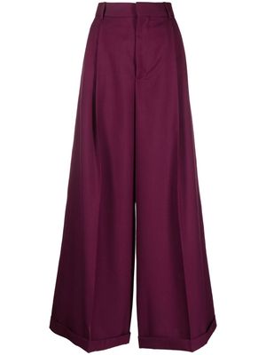Marni wide-leg cotton trousers - Purple