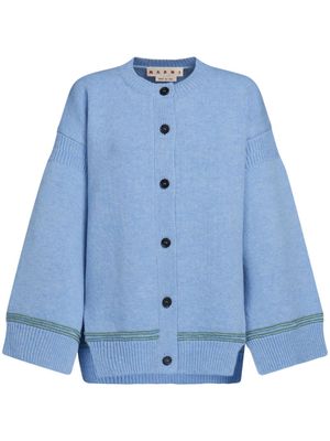 Marni wide-sleeve wool cardigan - Blue