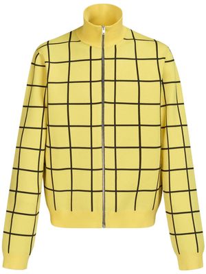 Marni windowpane-print roll-neck sweatshirt - Yellow