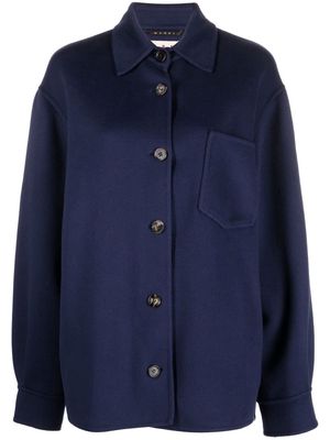 Marni wool-cashmere shirt jacket - Blue
