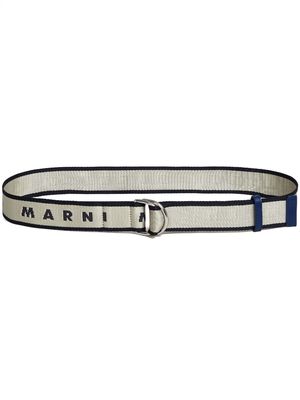 Marni woven logo belt - White