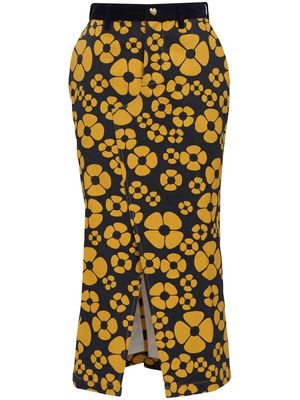 Marni x Carhartt floral-print midi skirt - Black