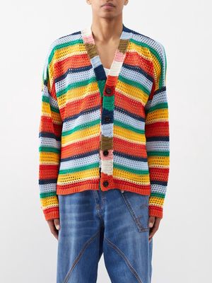 Marni - X No Vacancy Inn Striped Cotton Cardigan - Mens - Multi