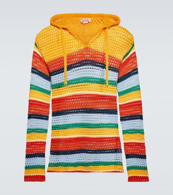 Marni x No Vacancy Inn striped crochet cotton hoodie