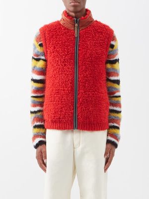 Marni - Zip-front Mohair-blend Sleeveless Cardigan - Mens - Red